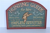 Vintage Wooden Hunting Guide Sign