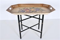 Vintage Tole Painted Butlers Tray Table