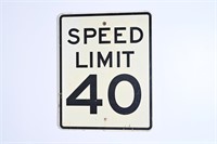 Retired Wood Speed Limit 40 Hwy Sign