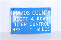 Retired Wood Brazos County Hwy Sign