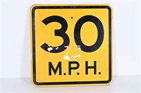 Retired Wood 30 MPH Hwy Sign