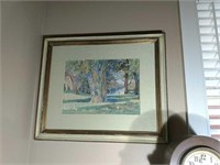 Antique French Framed Watercolor