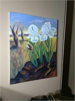 Randy Burns "Hope" Iris acrylic on canvas painting