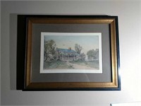 Hand Colored Engraving Edgar Allen Poe's Home