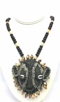 Tribal Design Necklace with Woven Face