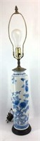 Blue and White Floral Motif Lamp