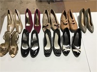 9 pairs ladies shoes sizes 9 to 11