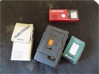 3 Vintage Sony Watchman/Walkman Radios Untested