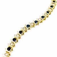 4.75+ Carat Diamond &  Sapphire 14k Bracelet