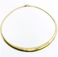Modern 14k Gold Omega Collar Necklace