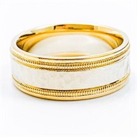 NOVELL 18k Gold Hammered 8mm Custom Wedding Band