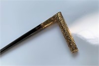 Antique Gold plated Walking Cane