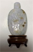 Finely Carved Chinese White Jade Snuff Bottle