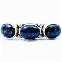 Navajo Silver & Lapis Lazuli Trilogy Cuff