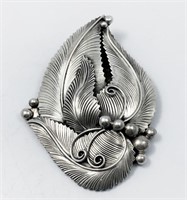 Vintage MORNINGSTAR Silver Feathers Pendant