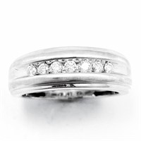 Narrow Diamond & 10k WG Band Ring