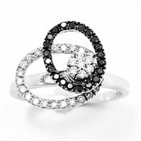 Black & White Diamond Spinning 14k WG Ring