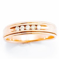 Designer Diamond & 10k Rose Gold Band Ring