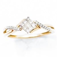 Designer 10k Gold & Diamond Bypass Band Ring