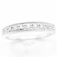 Narrow Diamond & 10k White Gold Band Ring