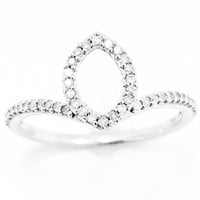 Designer Diamond & 10k WG Marquise Band Ring