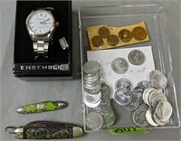 Ensemble Men's Watch, Foreign Coins, Pocket
