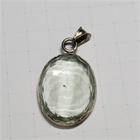 $160 Silver Green Amethyst Necklace