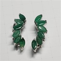 $240 Silver Emerald(2ct) Earrings