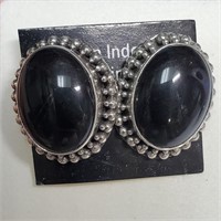 $200 Silver Onyx Earrings
