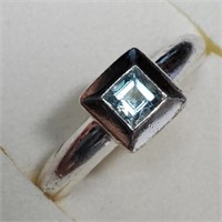 $100 Silver Blue Topaz  Ring