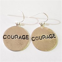 $120 Silver Courage Earrings