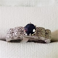 $160 Silver Sapphire Ring