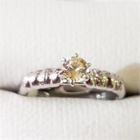 $200 Silver Yellow Sapphire(0.5ct) Ring