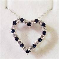 Silver Created Sapphire Necklace