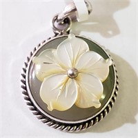 $160 Silver Mother Of Pearl Pendant