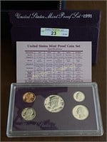 1991 US Mint Proof Coin Set