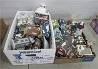 (2) Boxes of Various Christmas Building Including