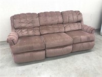 Pink Sofa with Double Recliner