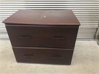 Modern Two-Drawer Stained File Cabinet