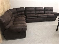 La-Z- Boy Upholstered Suede 5Pc Sectional Sofa