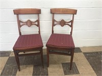 Pair of Wooden Folding Card Table Chairs