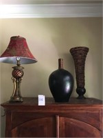 Decorator Lamp & (2) Vase
