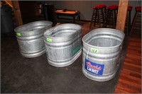 (3) Galvenized Tubs Approx. 34" x 24" x 24"D