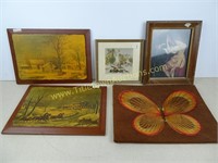 Assorted Vintage Wall Hangings and Pictures