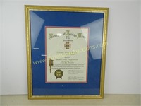 Framed VFW Certificate Issued to James River Corp