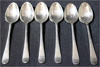 Set of 6 English Hallmarked Sterling Silver Spoons