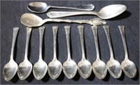 Lot of 12 Assorted Silver Plated Spoons