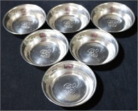 Set of 6 Sterling Silver Small Bowls