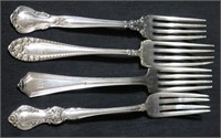 Lot of 4 Sterling Silver Forks