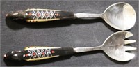 Hand Painted Wood Handle Serving Spoons (2pc)
